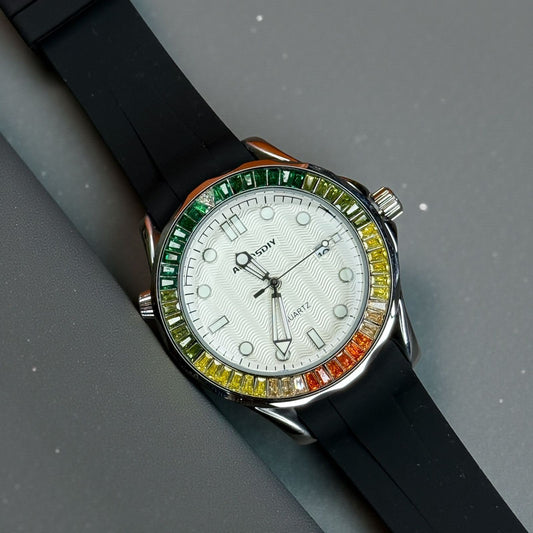 AOCASDIY Multicolor Bezel Sports Watch Premium Look