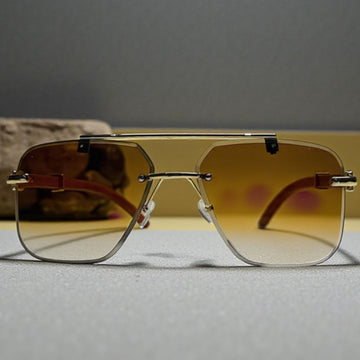 Frameless Luxury Sunglasses Wooden Legs Premium Look