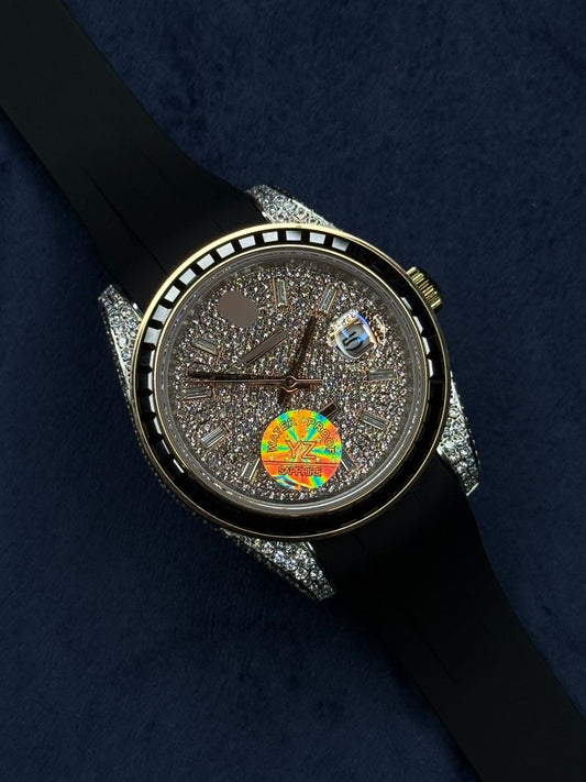 RLX Luxury Gem-Set Rubber Strap Watch