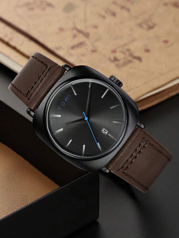 Tomi Dark Brown Straps Watch For Men